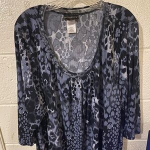 Animal Print Top with Scoop Neck